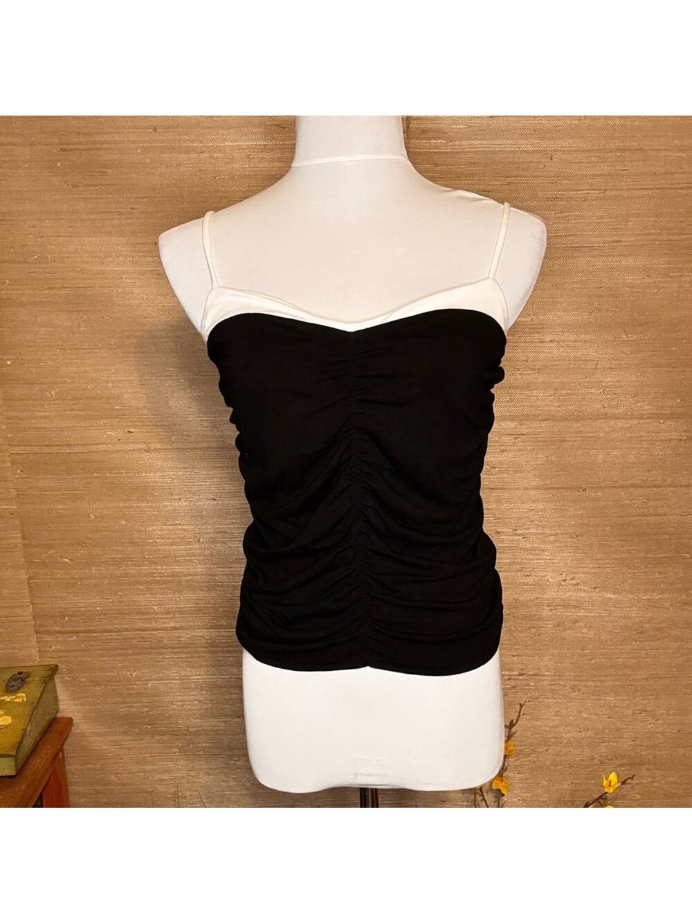 Elodie Black Camisole with Contrast Straps